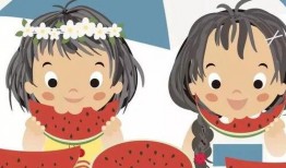 萌娃吃瓜头像卡通